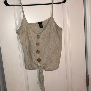 beige cropped tank top